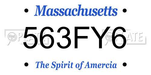 563FY6 Massachusetts License Plate