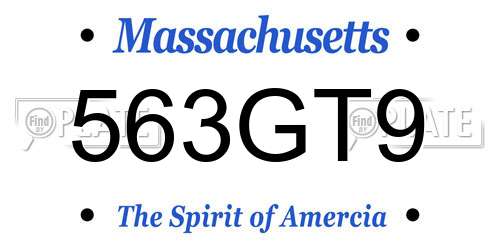 563GT9 Massachusetts License Plate