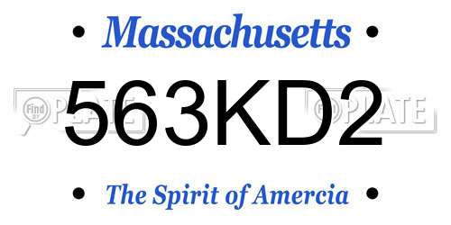 563KD2 Massachusetts License Plate