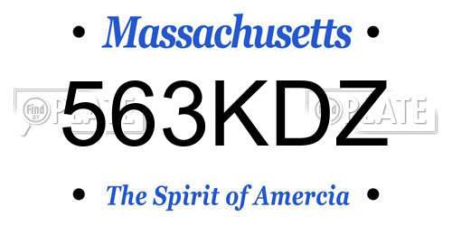 563KDZ Massachusetts License Plate