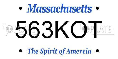 563KOT Massachusetts License Plate