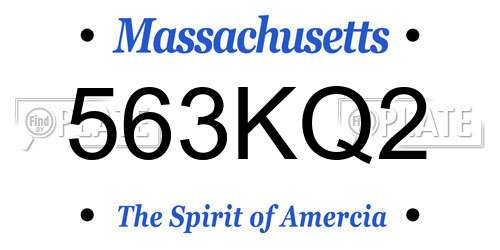 563KQ2 Massachusetts License Plate