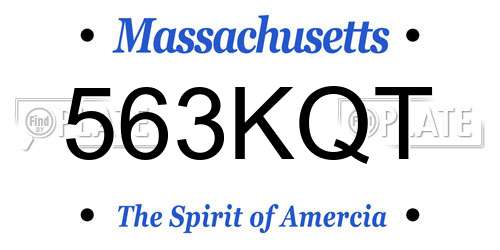 563KQT Massachusetts License Plate