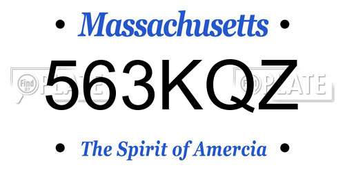 563KQZ Massachusetts License Plate