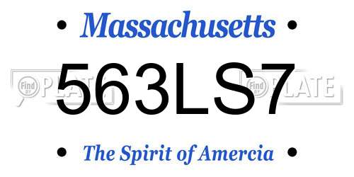 563LS7 Massachusetts License Plate