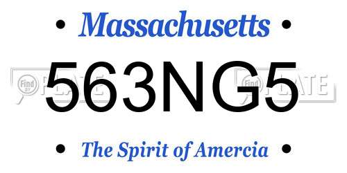 563NG5 Massachusetts License Plate