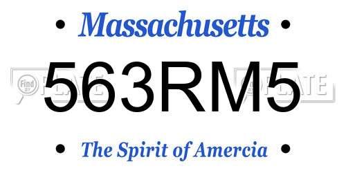 563RM5 Massachusetts License Plate