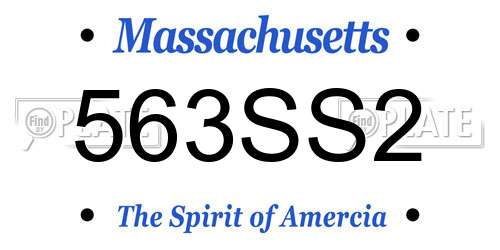 563SS2 Massachusetts License Plate