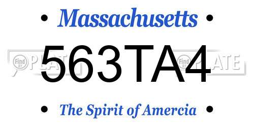 563TA4 Massachusetts License Plate