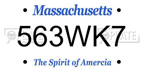 563WK7 Massachusetts License Plate