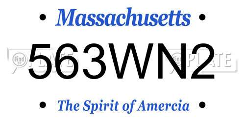 563WN2 Massachusetts License Plate