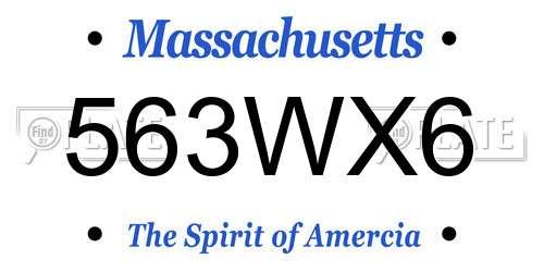 563WX6 Massachusetts License Plate