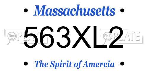 563XL2 Massachusetts License Plate