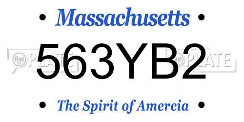 563YB2 Massachusetts License Plate