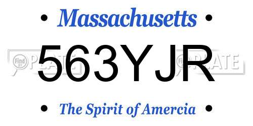 563YJR Massachusetts License Plate