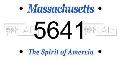 5641 Massachusetts License Plate