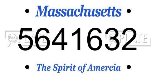 5641632 Massachusetts License Plate