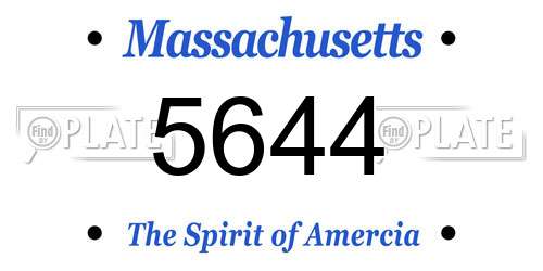 5644 Massachusetts License Plate