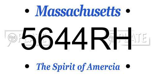 5644RH Massachusetts License Plate
