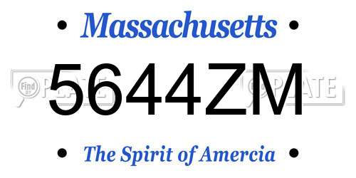 5644ZM Massachusetts License Plate