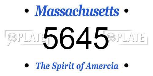 5645 Massachusetts License Plate