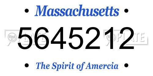 5645212 Massachusetts License Plate