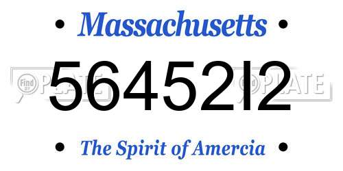 56452I2 Massachusetts License Plate