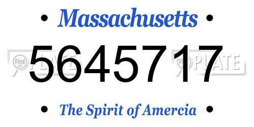 5645717 Massachusetts License Plate