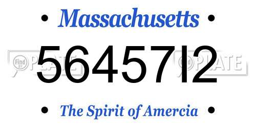 56457I2 Massachusetts License Plate