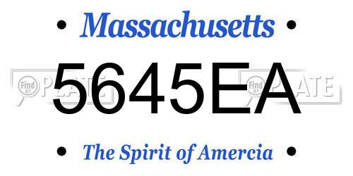 5645EA Massachusetts License Plate