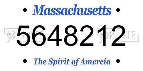 5648212 Massachusetts License Plate