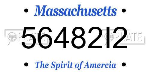 56482I2 Massachusetts License Plate