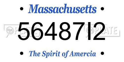 56487I2 Massachusetts License Plate