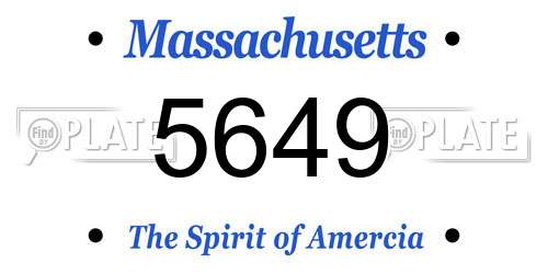 5649 Massachusetts License Plate