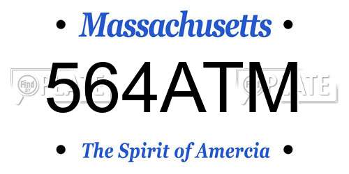 564ATM Massachusetts License Plate