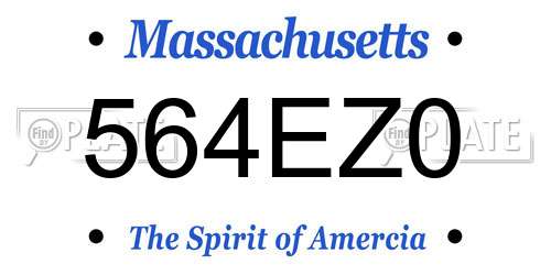 564EZ0 Massachusetts License Plate
