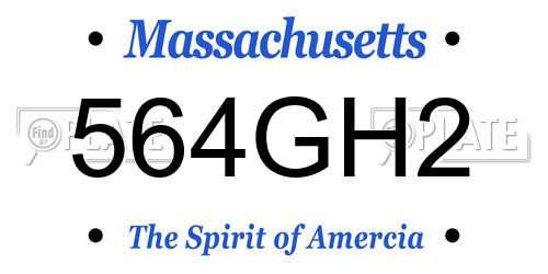 564GH2 Massachusetts License Plate