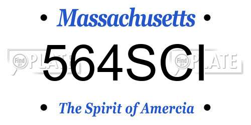 564SCI Massachusetts License Plate