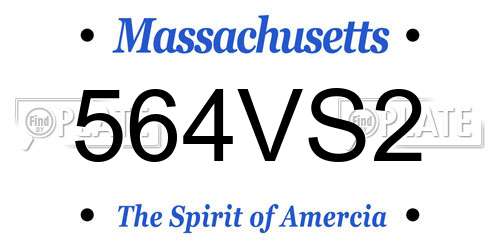 564VS2 Massachusetts License Plate