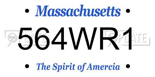 564WR1 Massachusetts License Plate