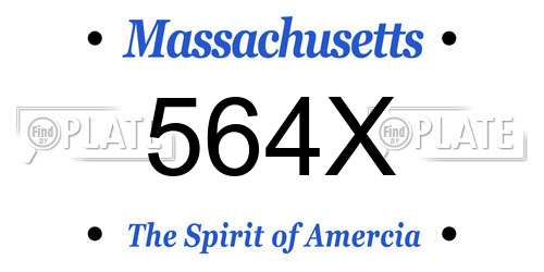 564X Massachusetts License Plate
