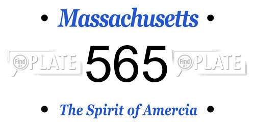 565 Massachusetts License Plate