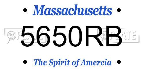 5650RB Massachusetts License Plate