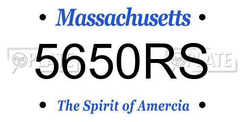 5650RS Massachusetts License Plate
