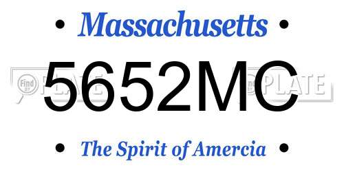 5652MC Massachusetts License Plate