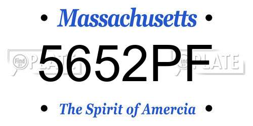5652PF Massachusetts License Plate