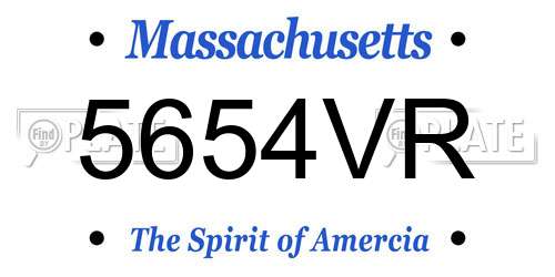 5654VR Massachusetts License Plate