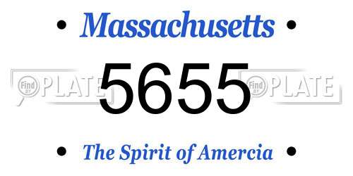 5655 Massachusetts License Plate
