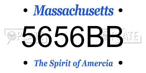 5656BB Massachusetts License Plate