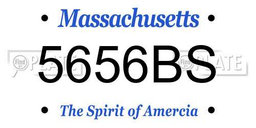 5656BS Massachusetts License Plate